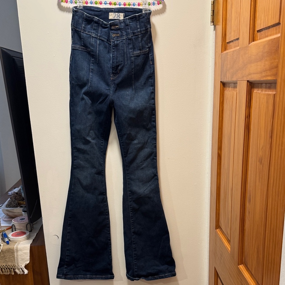 Free People Dark Blue Flare Jeans